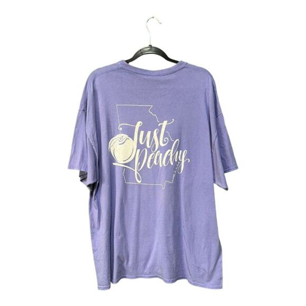 Just Peachy‎ Georgia Women's Graphic T-Shirt Gildan Purple 2XL READ DESCRIPTION